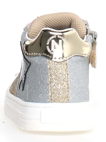 Naturino Leren sneakers "Hess"  zilverkleurig/goudkleurig