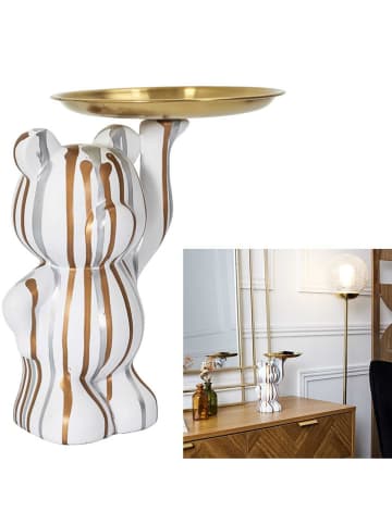 The Concept Factory Decoratief figuur wit/goudkleurig - (H)19 cm