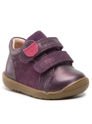 Geox Leren sneakers "Macchia" pruimkleurig
