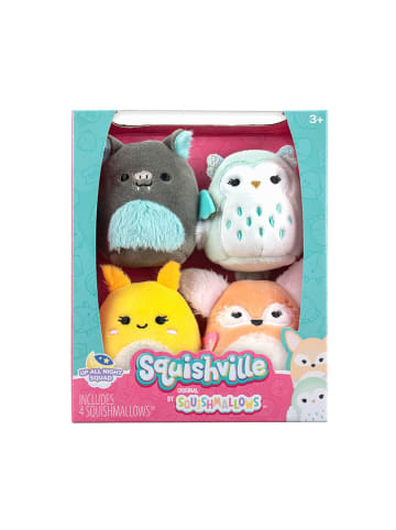 Squishville 4-delige set: knuffeldieren "Up All Night Squad" - vanaf geboorte - elk (H)5 cm