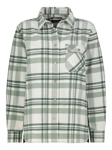 Fresh Made Hemdjacke in Grün/ Weiß
