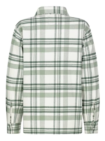 Fresh Made Hemdjacke in Grün/ Weiß