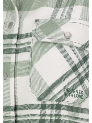 Fresh Made Hemdjacke in Grün/ Weiß