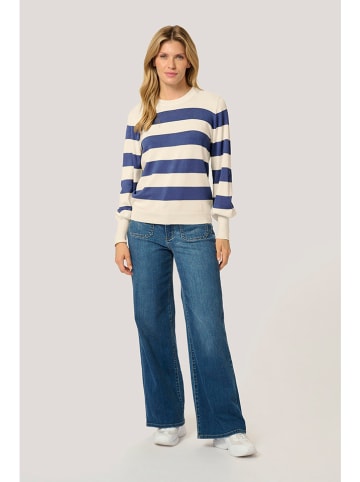 Kaffe Pullover in Creme/ Blau