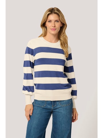Kaffe Pullover in Creme/ Blau