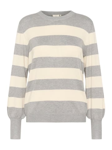 Kaffe Pullover in Hellgrau/ Creme
