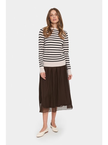SAINT TROPEZ Pullover in Sand/ Schwarz