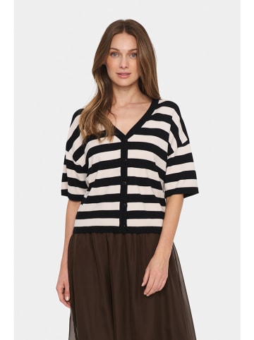 SAINT TROPEZ Vest zwart/zandkleurig