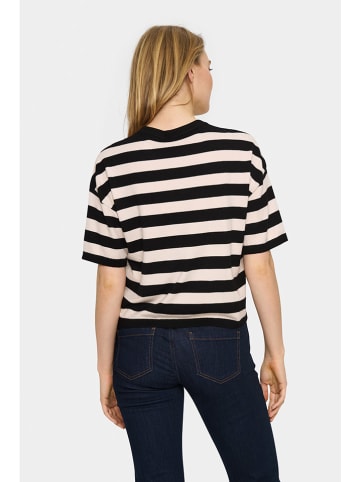 SAINT TROPEZ Pullover in Schwarz/ Sand