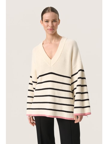 Soaked in Luxury Sweter w kolorze kremowo-czarnym