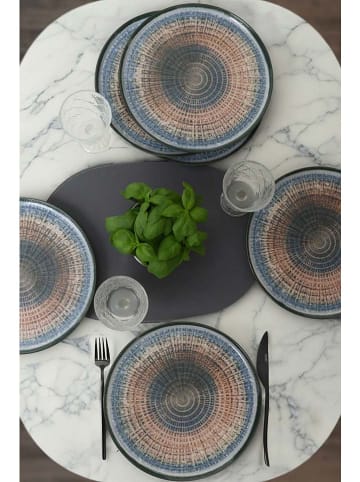 Hermia 6-delige set: onderborden blauw/bruin - Ø 28 cm