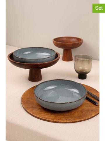 Hermia 2-delige set: kommen grijs - (H)5 x Ø 20 cm