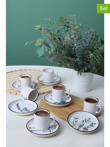 Hermia 6er-Set: Kaffeetassen in Weiß - 110 ml