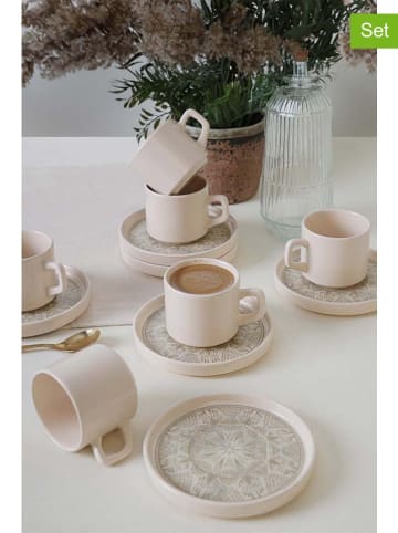 Hermia 6-delige set: koffiekoppen beige - 184 ml