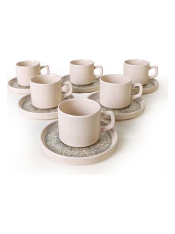 Hermia 6-delige set: koffiekoppen beige - 184 ml