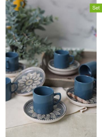 Hermia 6er-Set: Kaffeetassen in Blau - 110 ml