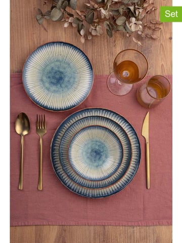 Hermia 24-delig combiservies beige/blauw