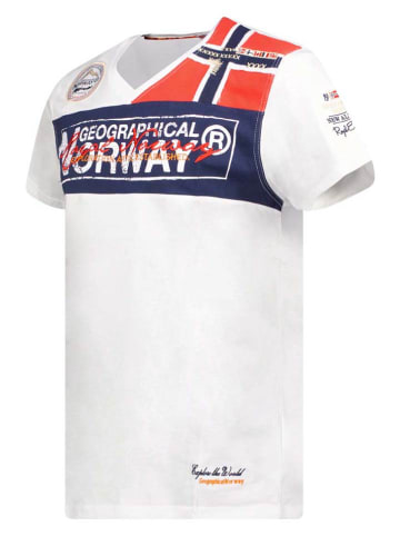 Geographical Norway Shirt "Jidney" in Weiß/ Bunt