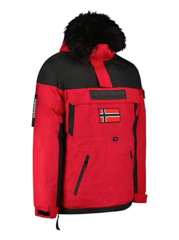 Geographical Norway Parka "Bruno" w kolorze czerwono-czarnym