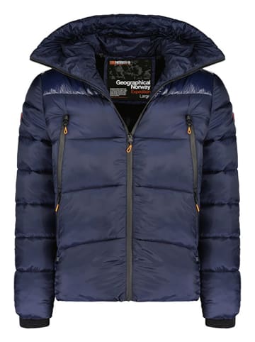 Geographical Norway Doorgestikte jas "Bayou" donkerblauw
