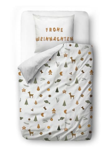 Butter Kings Satin-Bettwäscheset "Frohe Weihnachten" in Bunt