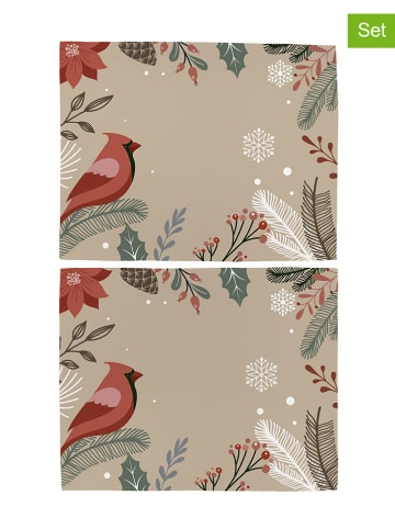 Butter Kings 2-delige set: placemats "Frosted branches" beige/meerkleurig - (L)35 x (B)45 cm