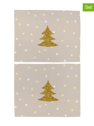 Butter Kings 2er-Set: Tischsets "Gold tree" in Beige/ Gold - (L)35 x (B)45 cm