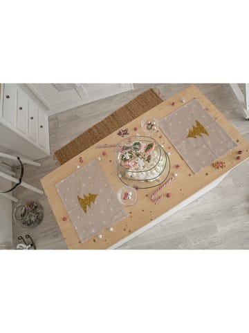 Butter Kings 2-delige set: placemats "Gold tree" beige/goudkleurig - (L)35 x (B)45 cm