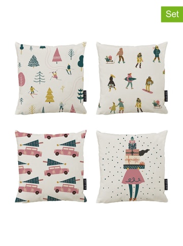 Butter Kings 4er-Set: Kíssenhüllen "Holiday mood" in Bunt - (L)45 x (B)45 cm