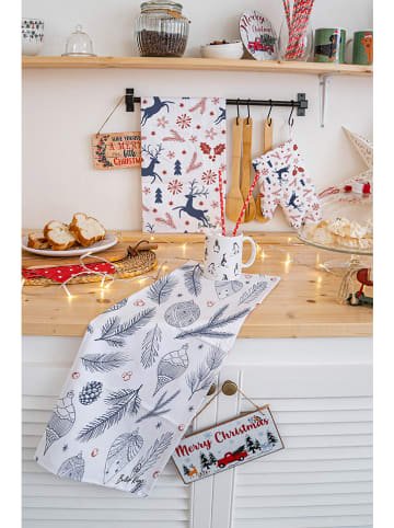 Butter Kings 2-delige set: theedoeken "Christmas symbols" blauw/rood/- (L)70 x (B)50 cm