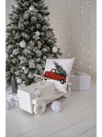 Butter Kings Kissenhülle "Christmas truck" in Rot/ Grün/ Weiß - (L)45 x (B)45 cm