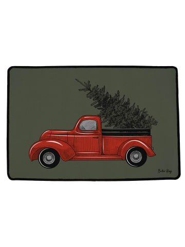 Butter Kings Fußmattte "Christmas truck" in Grün/ Rot