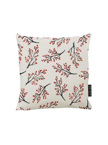 Butter Kings Kissenhülle "Rowan berries" in Rot/ Schwarz/ Weiß - (L)45 x (B)45 cm