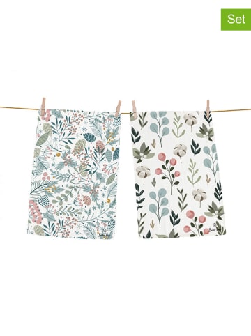 Butter Kings 2-delige set: theedoeken "Winter garden" meerkleurig - (L)70 x (B)50 cm