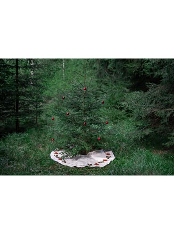 Butter Kings Kerstboomrok "Present is a gift" crème/rood/groen - Ø 130 cm