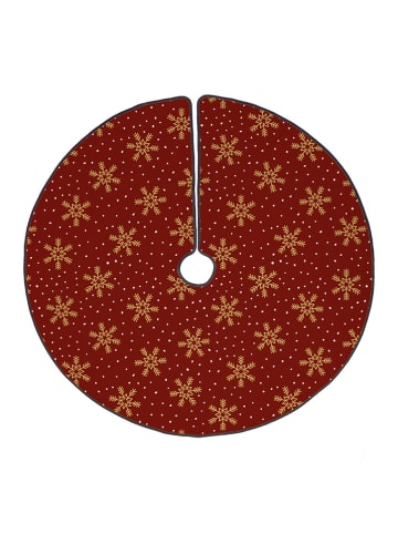 Butter Kings Kerstboomrok "Golden snowflakes" rood/goudkleurig - Ø 130 cm