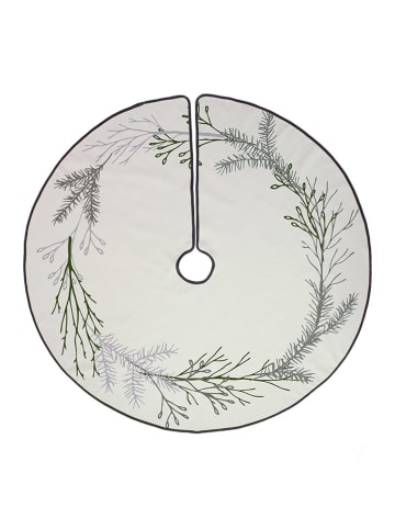 Butter Kings Kerstboomrok "Christmas twigs" wit/groen - Ø 130 cm