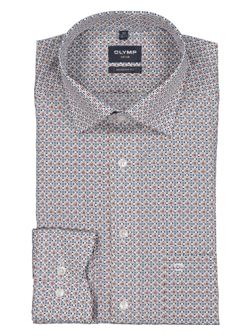 OLYMP Blouse "Luxor"- modern fit - wit/blauw