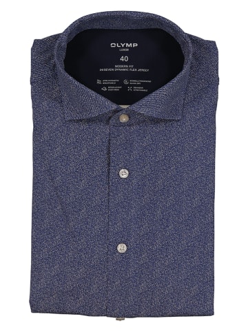 OLYMP Blouse "Luxor" - modern fit - donkerblauw