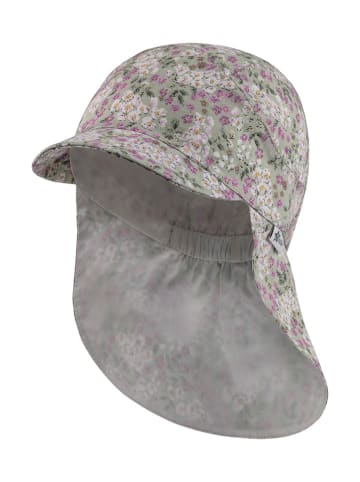 Sterntaler Nackenschutzcap in Grün/ Lila