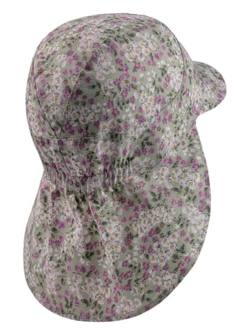 Sterntaler Nackenschutzcap in Grün/ Lila