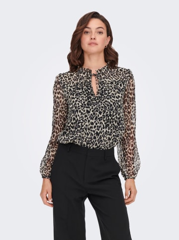 ONLY Bluse in Beige/ Schwarz