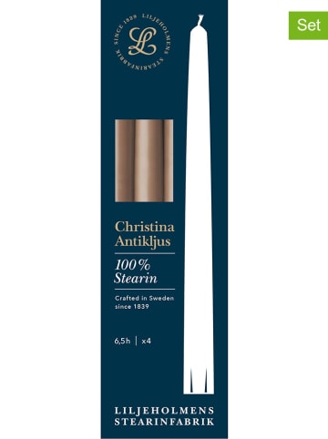 Liljeholmens Candle 2er-Set: Stabkerzen "Christina Antikljus" in Beige - 2x 4 Stück