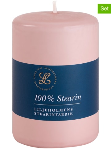 Liljeholmens Candle 4er-Set: Stumpenkerzen in Rosa - (H)10 x Ø 6,8 cm