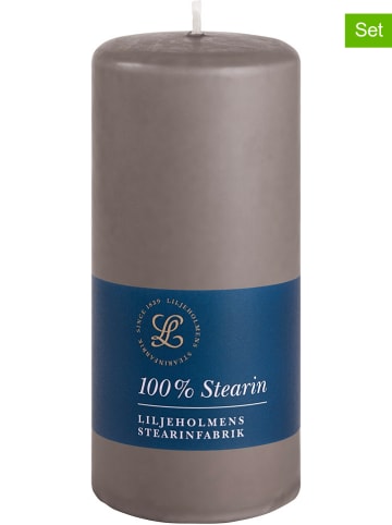 Liljeholmens Candle 2er-Set: Stumpenkerzen in Braun - (H)15 x Ø 6,8 cm