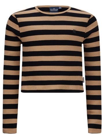 Retour Longsleeve in Hellbraun/ Schwarz
