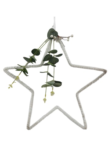 SiL Interiors Decoratieve hanger wit/groen - (L)40 x (B)38 cm
