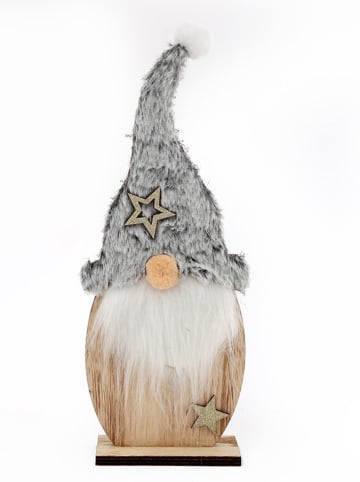 SiL Interiors Figurka dekoracyjna "Santa" w kolorze jasnoszaro-białym - 11,5 x 30 x 4 cm