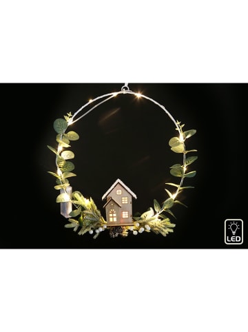 SiL Interiors LED-Dekoleuchte ''House'' in Grün/ Hellbraun - Ø 30 cm