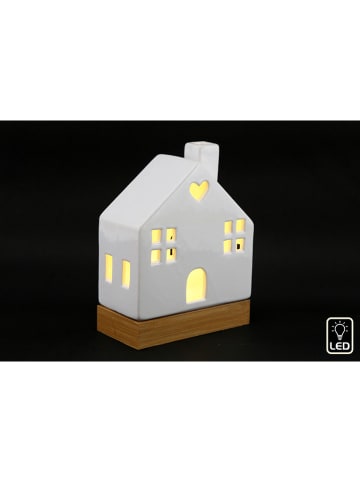SiL Interiors Decoratieve ledlamp "House" wit - (B)13 x (H)17,5 x (D)6,5 cm
